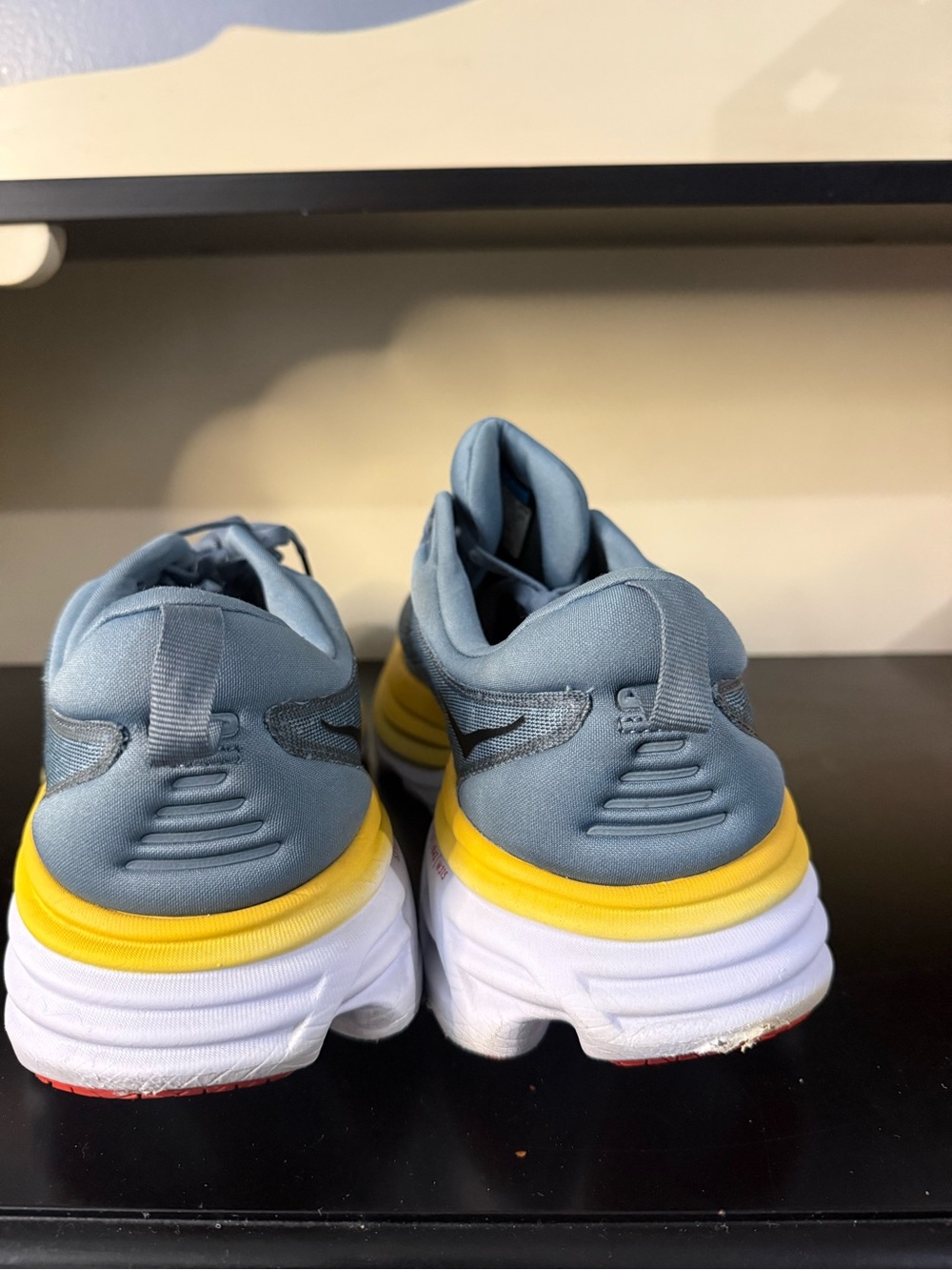 Hoka Men's Gray and Yellow Running Sneakers - Picture 3 of 9